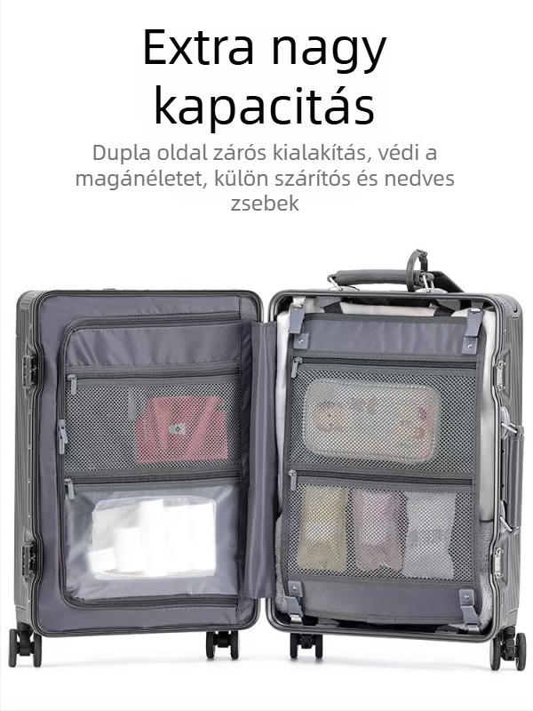 Utazótáska – uniszex minimalist luxus, PC anyag, USB port, vízálló, anti‑rablás, TSA zár kóddal