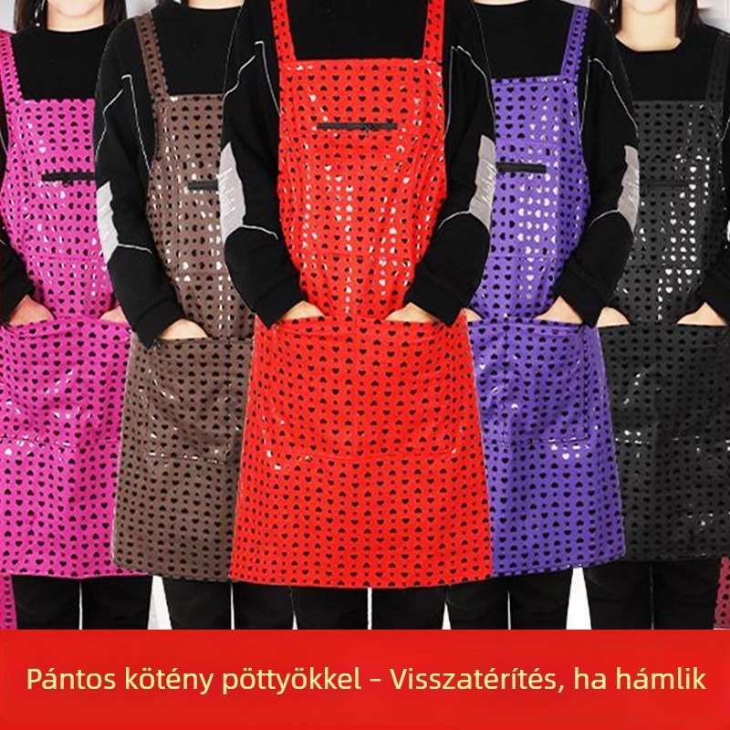 PU bőr kötény pántokkal, színes, hosszított, puha és vastagodott, otthoni konyhai használatra, vízálló és olajálló