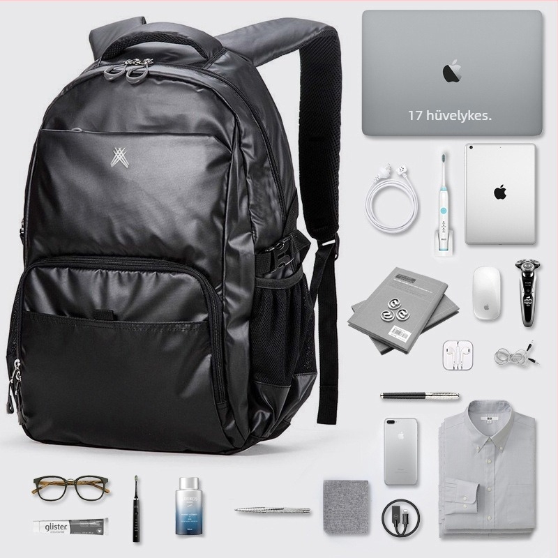 Vízálló hátizsák laptop zsebbel, kapacitás 20L alatt, Oxford anyag, görbült vállpántok