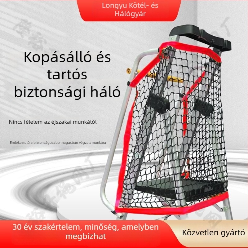 Polietilén kötés nélküli létra-biztonsági háló, kapaszkodóval és kerítéssel, üvegszálas szigeteléssel