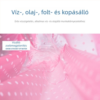 Átlátszó PVC kötény hosszú, vastag műanyag anyag, piros derékszíj, vízálló és olajálló, konyhához és élelmiszer-feldolgozáshoz