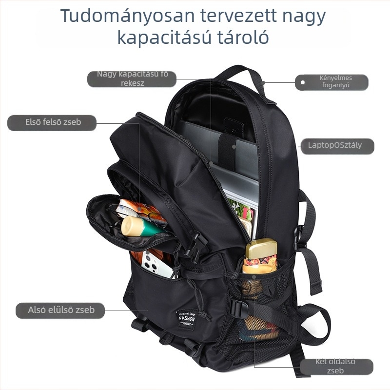 Férfi utazótáska Oxford anyagból, lélegző és vízálló, légpárnás vállpántok, laptop-kompatibilis