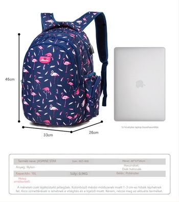 Nylon hátizsák laptop zsebbel, 36–55L kapacitás, vízálló, kopásálló, ívelt ergonómikus vállpántok