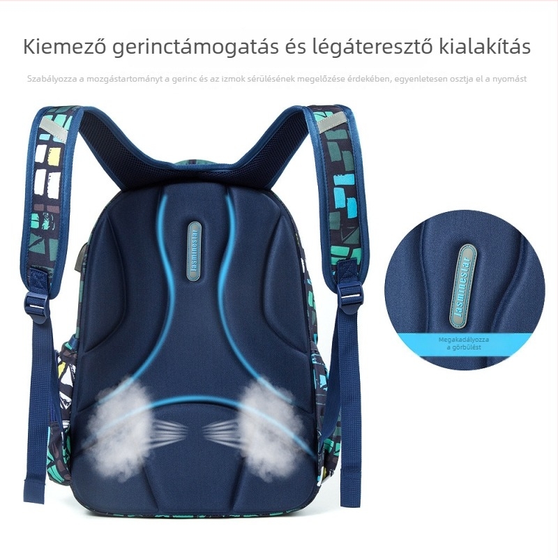 Nylon hátizsák laptop zsebbel, 36–55L kapacitás, vízálló, kopásálló, ívelt ergonómikus vállpántok