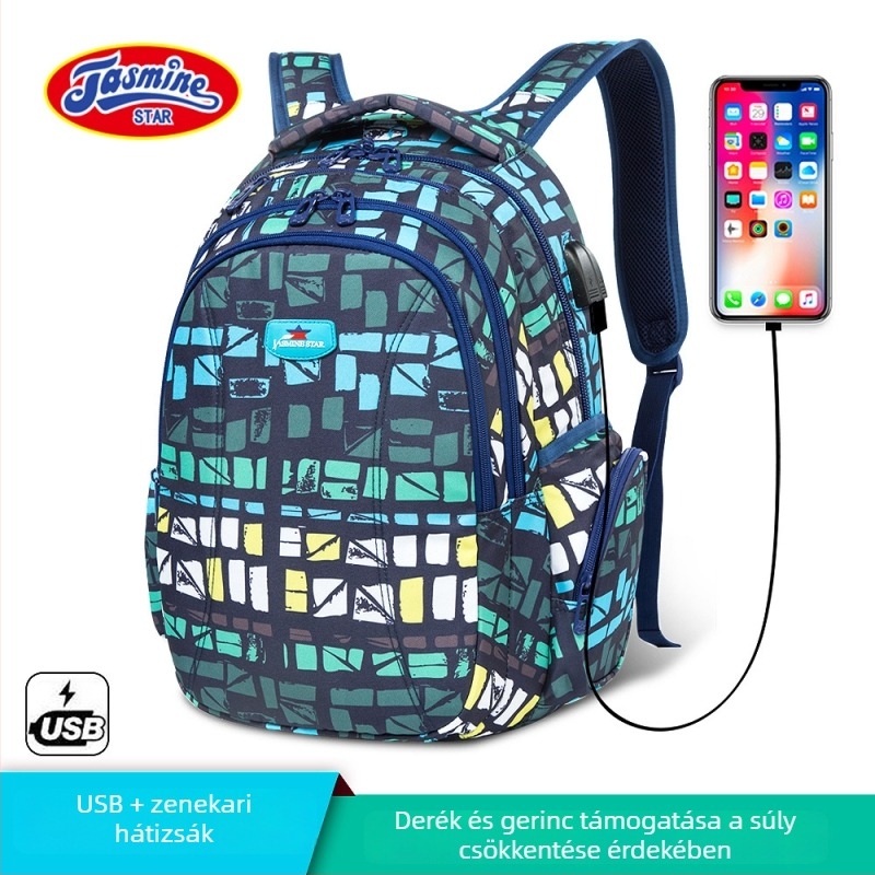 Nylon hátizsák laptop zsebbel, 36–55L kapacitás, vízálló, kopásálló, ívelt ergonómikus vállpántok
