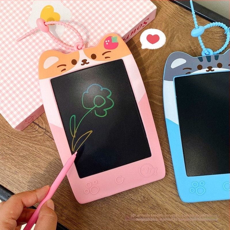 Kulcstartó grafiti rajztáblával, műanyagból, hordozható írófelület, modern minimalista stílus