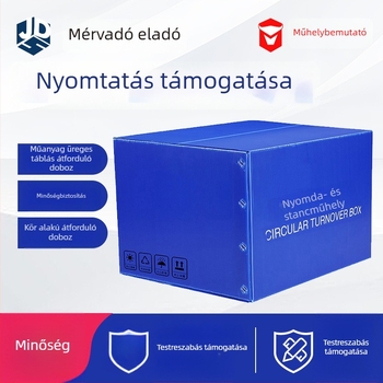 Személyre szabott PP műanyag tároló doboz kék, összecsukható, vízálló
