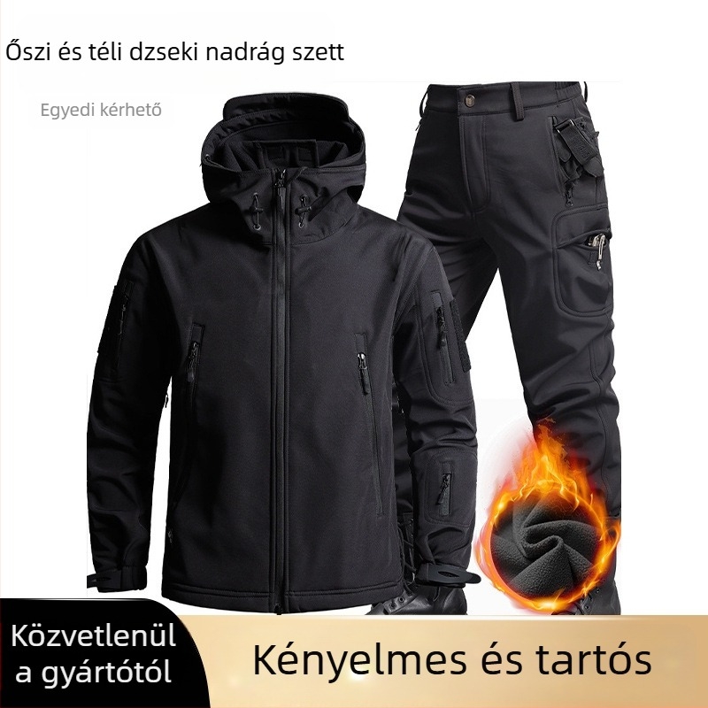 Őszi-téli álcázó kabát férfiaknak, szintetikus anyagból, melegen tartó, szélálló, kopásálló