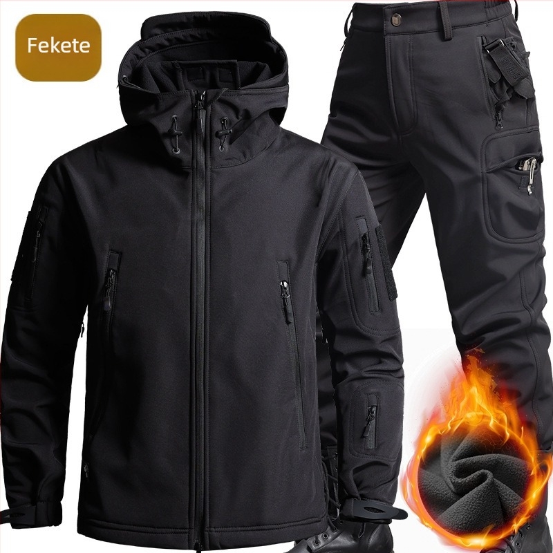 Őszi-téli álcázó kabát férfiaknak, szintetikus anyagból, melegen tartó, szélálló, kopásálló