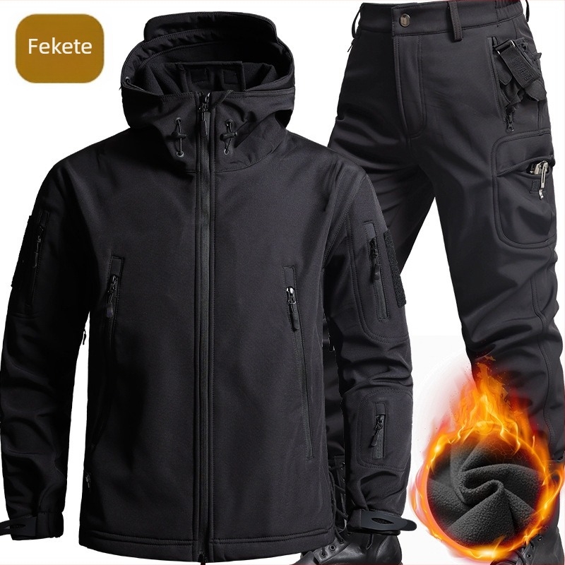 Őszi-téli álcázó kabát férfiaknak, szintetikus anyagból, melegen tartó, szélálló, kopásálló