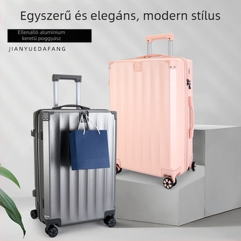 Uniszex utazótáska 4 csendes görgővel, ABS+PC anyag, nagy kapacitás, cipzáras nyitás, kombinációs zár