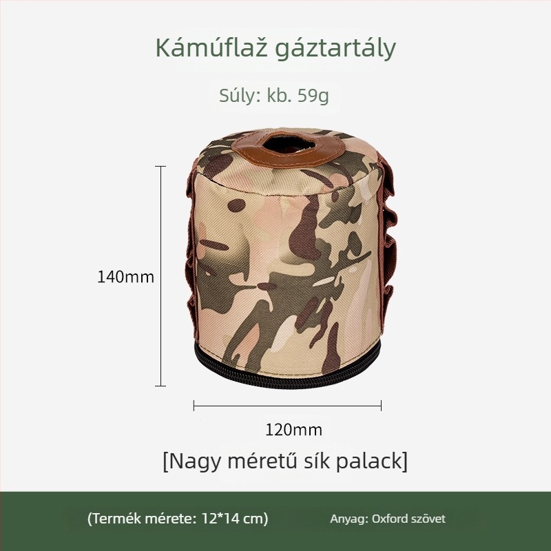 Buye Kemping gázpalack védőhüvely – szigetelt, leesésálló, kompatibilis több mérettel, tároló táska