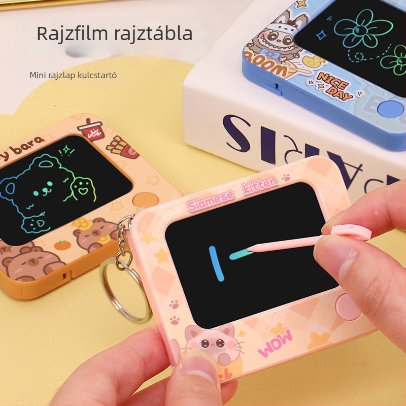 Kreatív mini graffiti kulcstartó, autó dizájn, műanyag – ajándék
