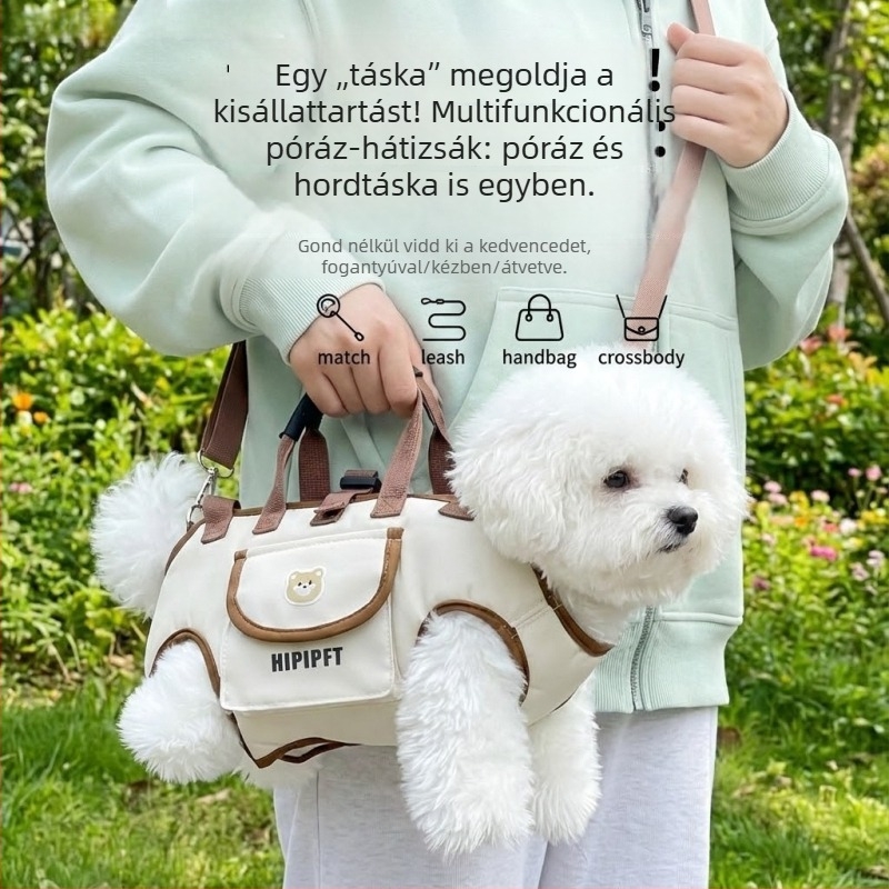 Kisállatok számára hordozható, lélegző hátizsák és crossbody táska kutyáknak és macskáknak utazáshoz