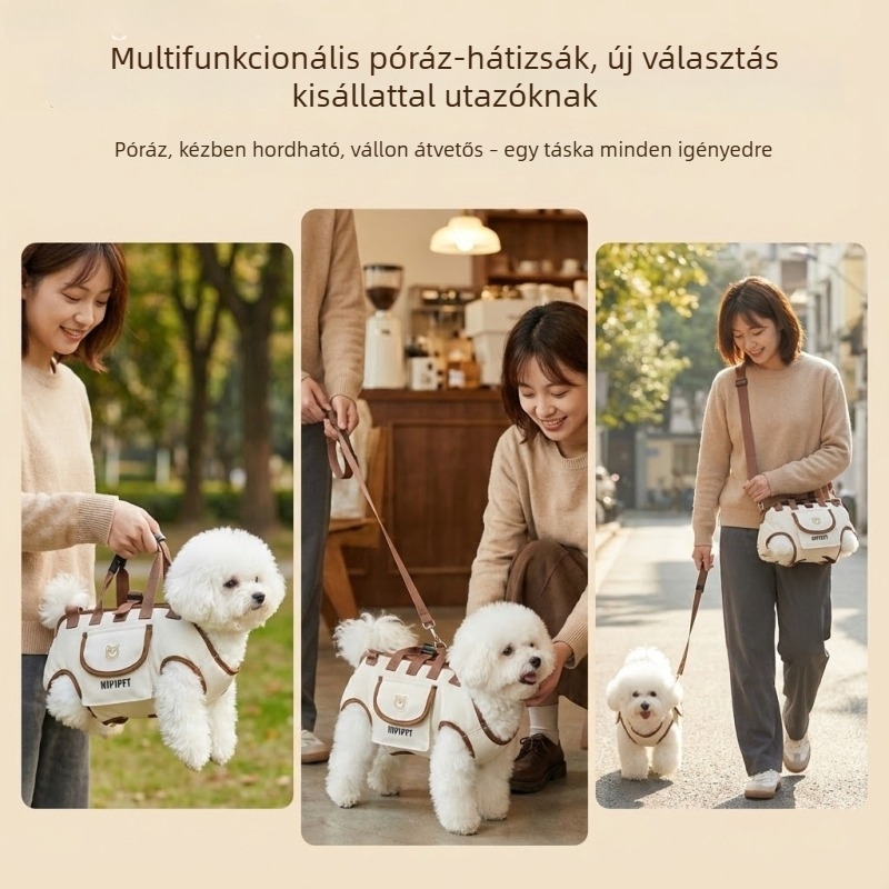 Kisállatok számára hordozható, lélegző hátizsák és crossbody táska kutyáknak és macskáknak utazáshoz