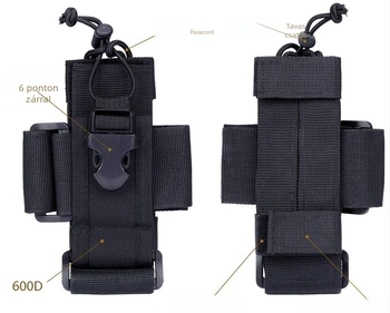 Walkie-Talkie táska csattal – nejlon, lélegző, vízálló, ultrakönnyű, tároló