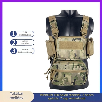 Nylon taktikai mellkas táska, légáteresztő, kopásálló, gerincvédő, anti-cut, Oxford bélés, kültéri sportokra