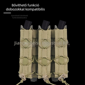 Tigris stílusú taktikai táska MOLLE rögzítéssel, gyors hozzáférés rendszerrel, 9 mm adapterrel, matt nylon anyag