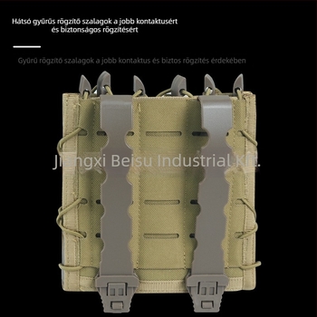 Tigris stílusú taktikai táska MOLLE rögzítéssel, gyors hozzáférés rendszerrel, 9 mm adapterrel, matt nylon anyag