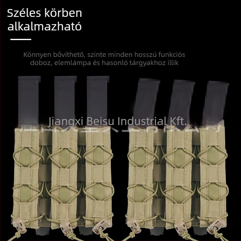 Tigris stílusú taktikai táska MOLLE rögzítéssel, gyors hozzáférés rendszerrel, 9 mm adapterrel, matt nylon anyag