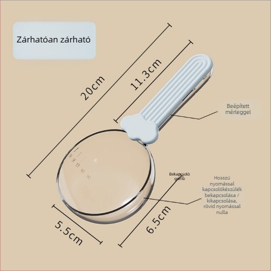 Háziállat etetőkanál mérővel, ABS anyag, automata etetés készlet, 2 darabos csomag, Snow Mountain Star.