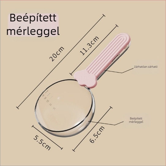 Háziállat etetőkanál mérővel, ABS anyag, automata etetés készlet, 2 darabos csomag, Snow Mountain Star.