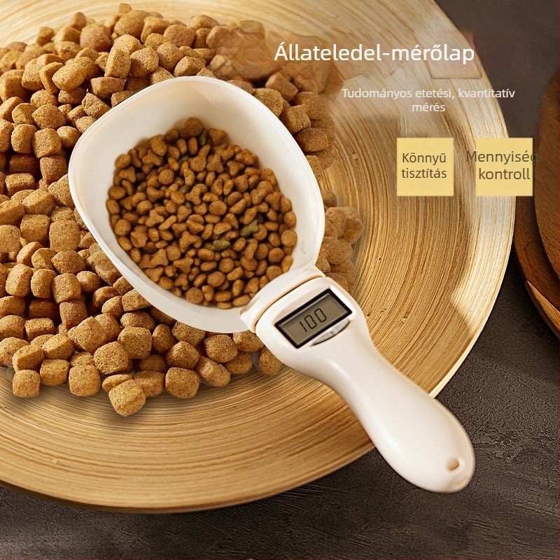 Háziállat etetőkanál mérővel, ABS anyag, automata etetés készlet, 2 darabos csomag, Snow Mountain Star.