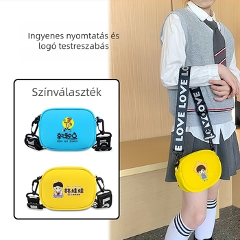 Gyerekeknek készült koreai stílusú keresztpántos táska, rajzfilm nyomtatás, diving cloth anyag, könnyű, tavasz 2025