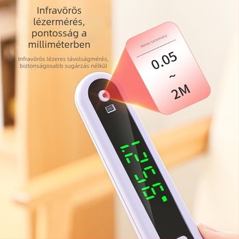 Otthoni használatra szóló ultrahangos magasságmérő – Új modell, harmadik generáció; Infravörös lézer szenzor; Vezeték nélküli hatótáv 5-10 m; Anyag ABS