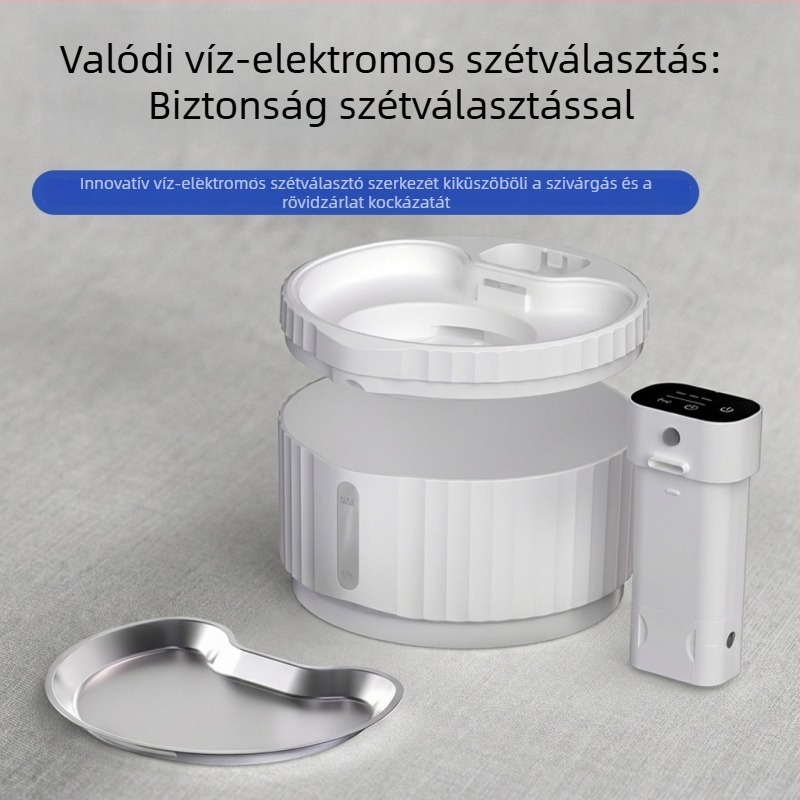 Okos 2.8 L-es háziállat ivóvíz adagoló, automatikus keringés, víz–áram szétválasztás