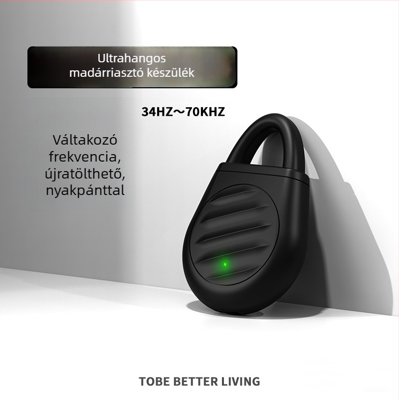 Kutyák számára ultrahangos kártevőriasztó, kültéri használat, PVC, 19 g, nyakpánttal, gombos működés, védelem bolháktól, kullancsoktól, parazitáktól és szúnyogoktól