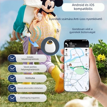 Háziállatnyakörv-helymeghatározó idős és gyerekek számára, elvesztés elleni, autóba szerelhető, anti-lopás, intelligens GPS eszköz (Modell F6, 260 mAh, USB 3.0, ABS, 12.3 g)