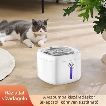 Háziállatok számára tervezett szűrős vízitató, nagy kapacitás, csendes működés, macskáknak és kutyáknak