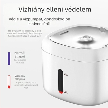 Háziállatok számára tervezett szűrős vízitató, nagy kapacitás, csendes működés, macskáknak és kutyáknak