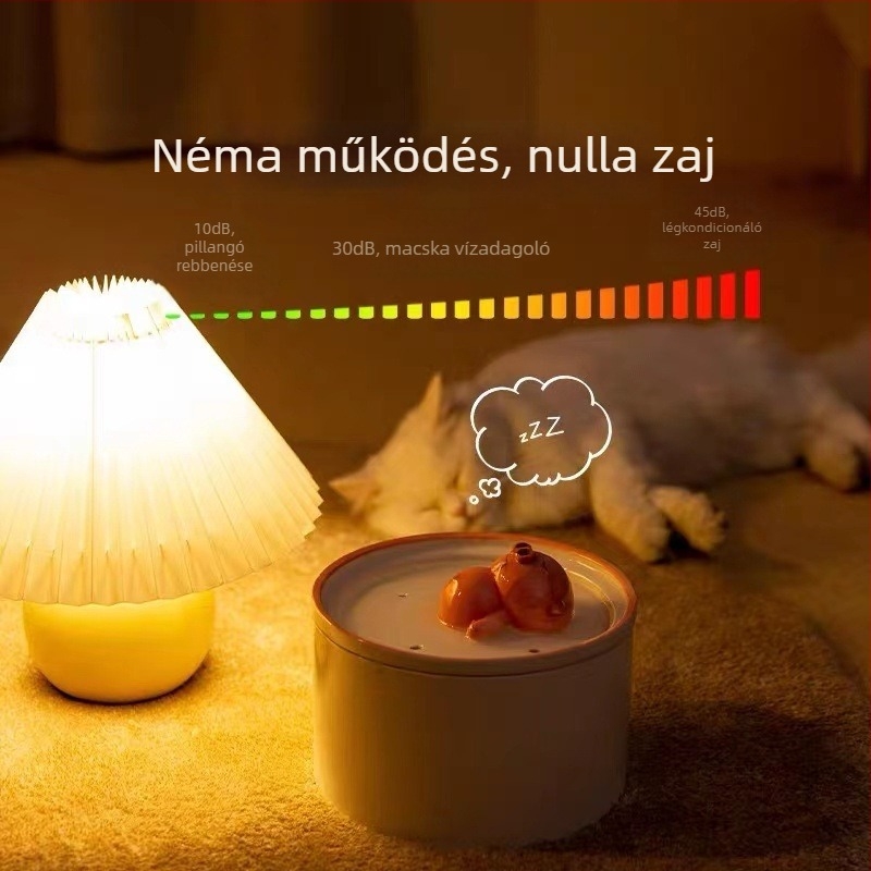 Piggy kerámiás automata itató háziállatoknak — csendes, anti-tipp, macskáknak és kutyáknak