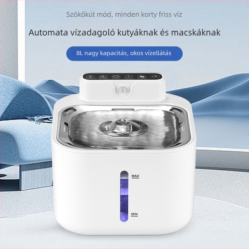 Állatok itatóvíz-fontán, 4 L kapacitás, alkalmazással vezérelhető, macskáknak és kutyáknak megfelelő, fix dizájn, súly 850 g