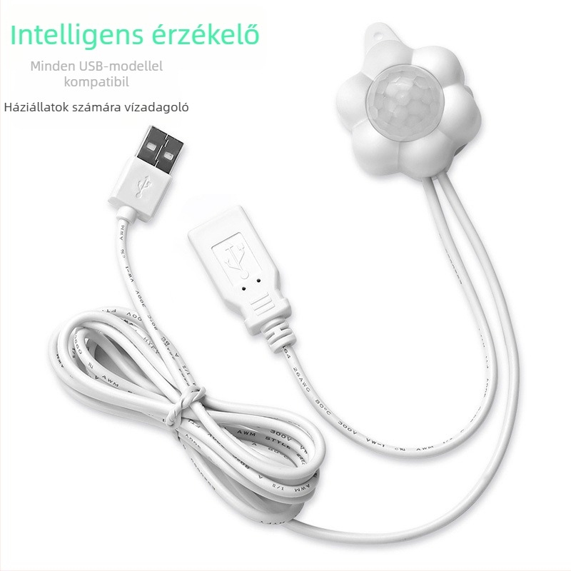 USB interfészhez csatlakozó automata vízadagoló háziállatok számára infravörös szenzorral, automatikus vízleadás, alkalmas macskáknak és kutyáknak, súly 60 g