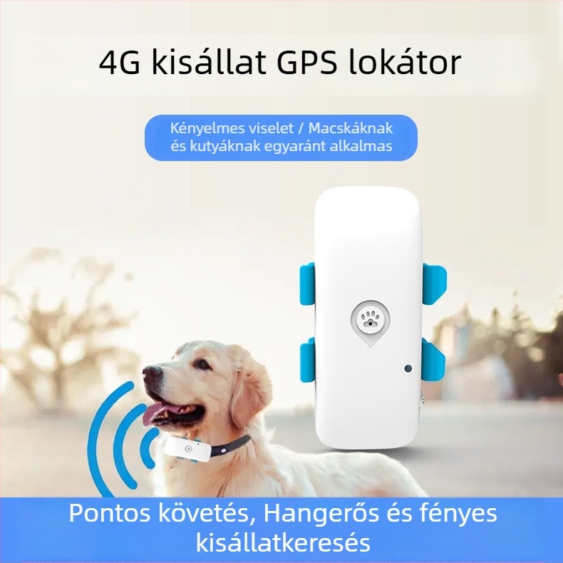 4G GPS háziállat nyakörv – kutyák és macskák helymeghatározó nyomkövető, anti-lost
