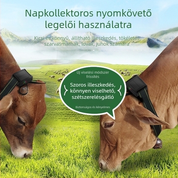 4G napelemes GPS tracker szarvasmarhák és juhok számára, lopás elleni védelem, Beidou műholdas helymeghatározás, hosszú akkumulátor-üzemidő, vezeték nélküli