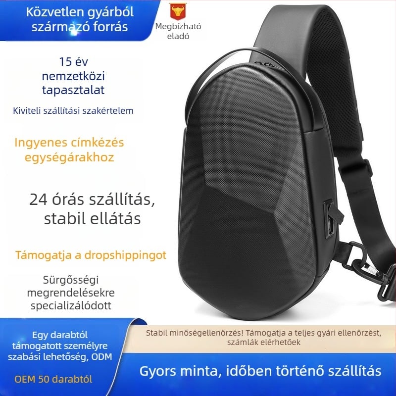 Férfi mellkas táska ML7213 — Street Trend stílus, Oxford anyag, kopásállóság, mintázat: egyszínű, bélés: poliészter