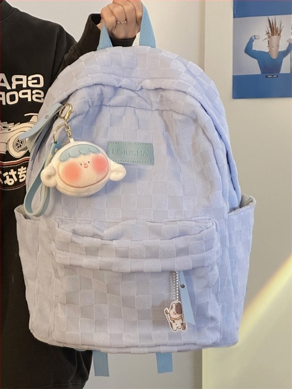 Iskolai hátizsák japán stílusban, aranyos és gyerekes dizájn, nylon anyag, vízálló és kopásálló, bélés poliészter, egyszínű mintázat