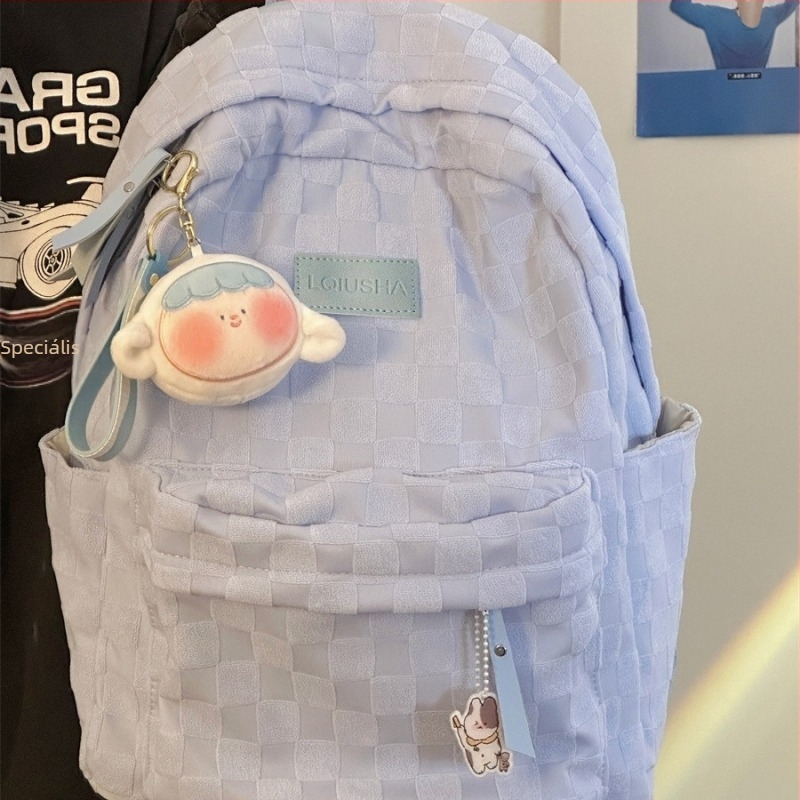 Iskolai hátizsák japán stílusban, aranyos és gyerekes dizájn, nylon anyag, vízálló és kopásálló, bélés poliészter, egyszínű mintázat
