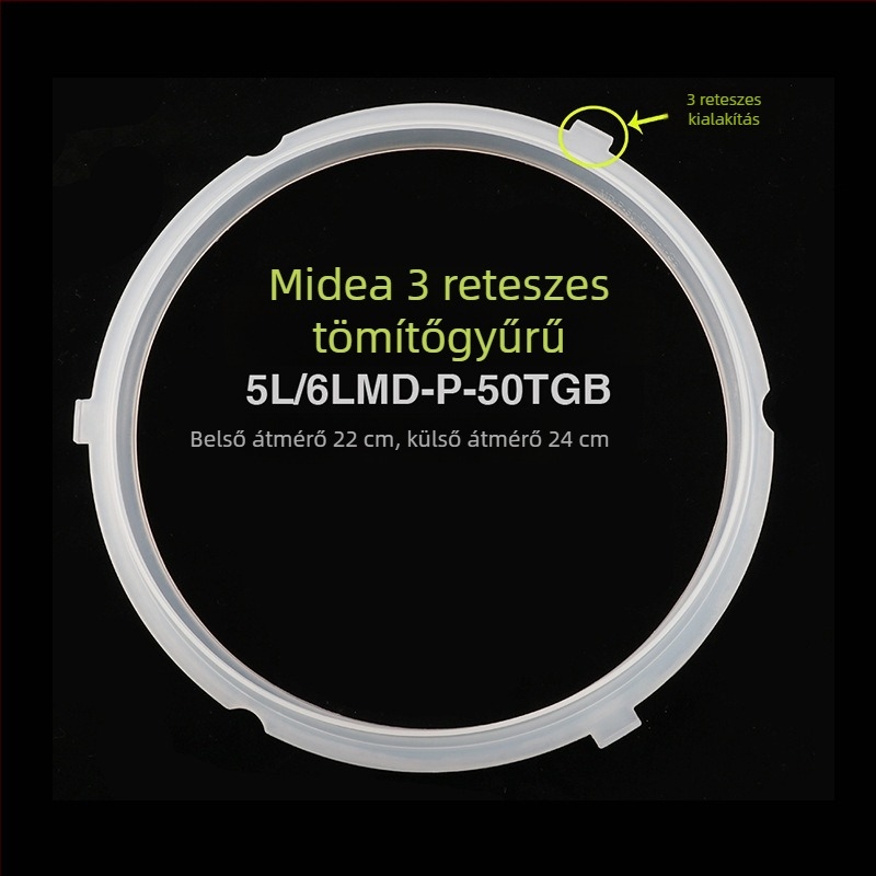 Midea elektromos nyomásfőzőhöz szilikon tömítőgyűrű, 3–6 literes modellek