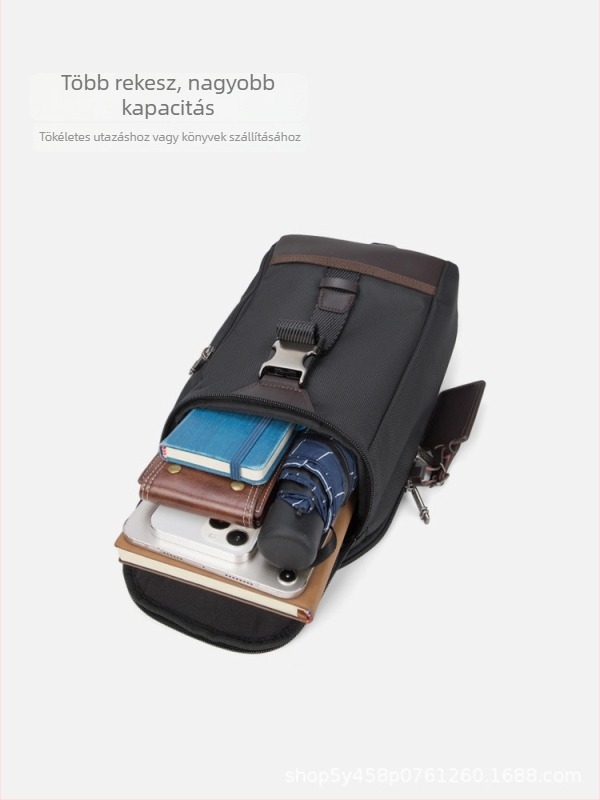 Férfi mellkas táska – nylon, vízálló, városi minimalist stílus, poliészter bélés