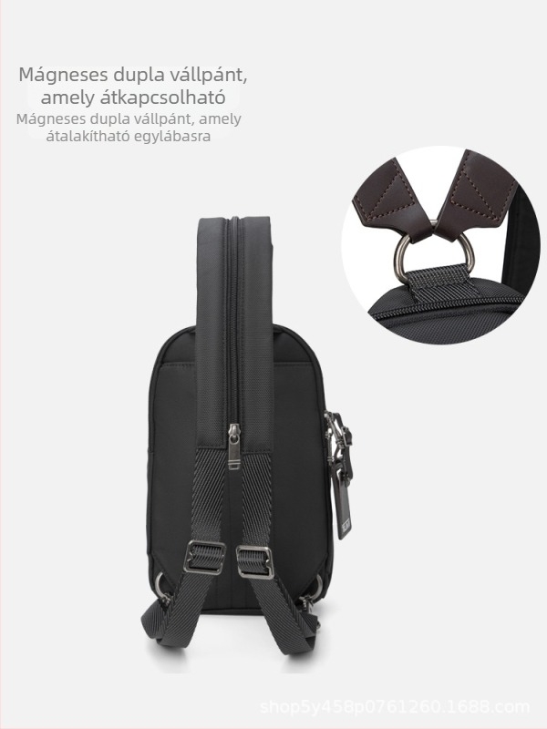 Férfi mellkas táska – nylon, vízálló, városi minimalist stílus, poliészter bélés