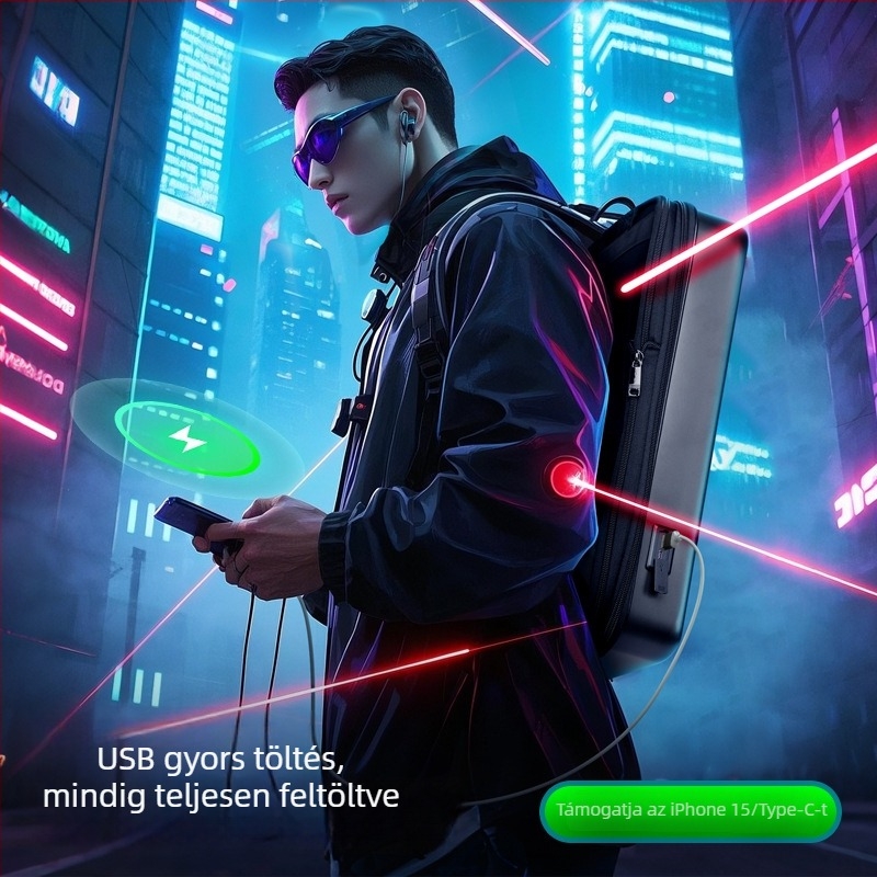 Bo Brand PC keményhéjas e-sport hátizsák - vízálló, lopás elleni védelem, 20-35L kapacitás, görbült vállpántok, városi minimalist stílus