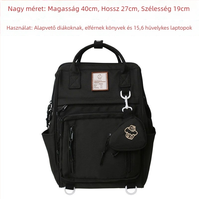 Nylon női hátizsák, vízálló, poliészter bélés, légpárnás vállpántok, utcai divat