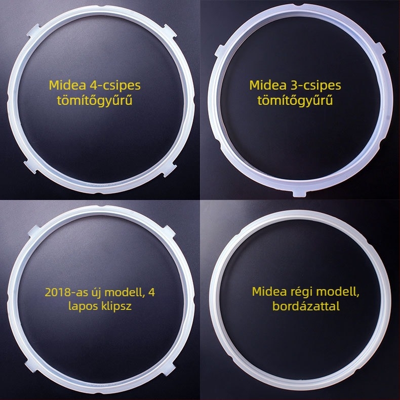 Midea elektromos nyomásfőzőhöz tömítőgyűrű, 4L–6L, gumiból, alkalmas sütő/serpenyő és rizsfőző számára, hőálló