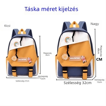 Unisex iskolatáska 1–6. osztályosoknak, Oxford anyag, vízálló és kopásálló, légpárnás vállpánttal, betűs mintázat, poliészter bélés
