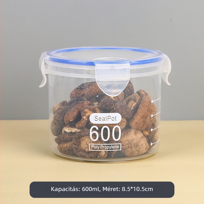 Kerek PP lezárható tárolóedény – 501–800 ml, konyhai élelmiszer tároláshoz